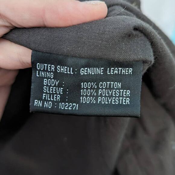 Vintage 90's R&O Reilly Olmes Brown Nubuck Leather Bomber Jacket Men's Size XL - Picture 6 of 15